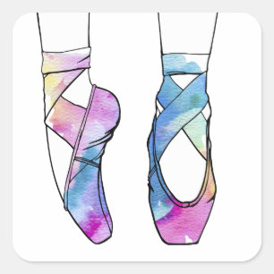 Sticker Carré Ballerina Cute Ballet