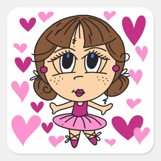 Sticker Carré Ballerina Girl (Devant)