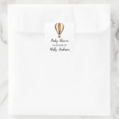 Sticker Carré Ballon à air chaud de parties scintillantes d'or (Sac)