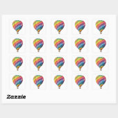 Sticker Carré Ballon arc-en-ciel à air chaud (Feuille)
