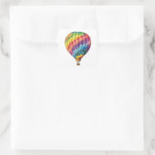 Sticker Carré Ballon arc-en-ciel à air chaud (Sac)