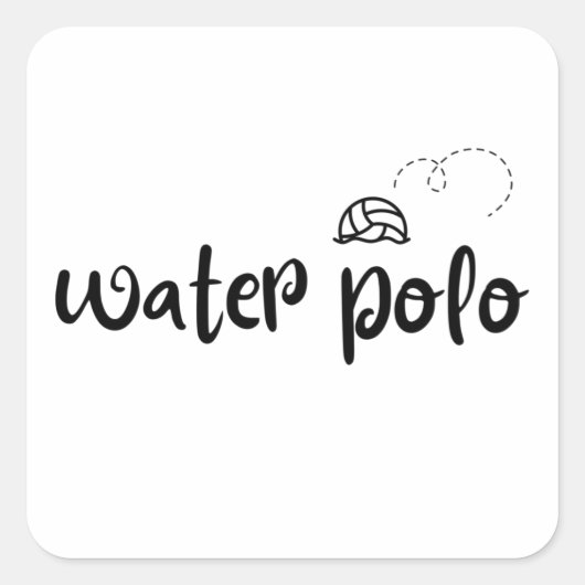 Sticker Carré Ballon de water-polo (Devant)