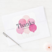 Sticker Carré Ballon moderne boule rose merci (Enveloppe)