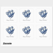 Sticker Carré Ballons bleus Delft, personnalisable (Feuille)