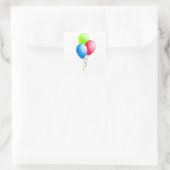 Sticker Carré Ballons Colorés Avec Rubans (Sac)