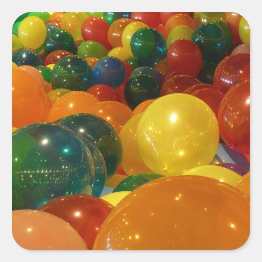 Sticker Carré Ballons colorés Design de fête (Devant)