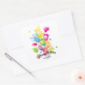 Sticker Carré Ballons d'anniversaire (Enveloppe)