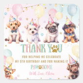 Sticker Carré Ballons de Chiens de Chiens de Chiens adorables mi (Devant)