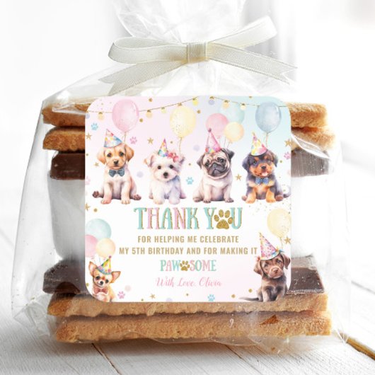 Sticker Carré Ballons de Chiens de Chiens de Chiens adorables mi