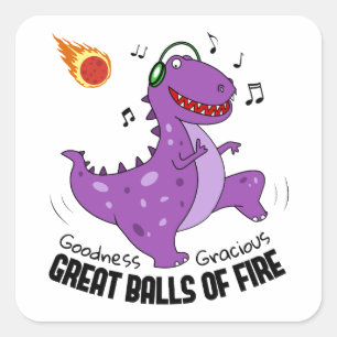 Sticker Carré Ballons De Feu Dinosaure Meteor