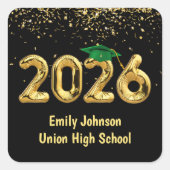 Sticker Carré Ballons d'or 2025 et Casquette vert (Devant)