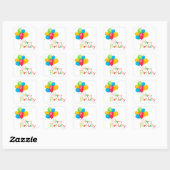 Sticker Carré Ballons Joyeux anniversaire (Feuille)