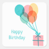 Sticker Carré Ballons mignons Joyeux anniversaire (Devant)