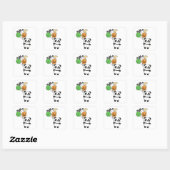 Sticker Carré Ballons Panda Halloween pour enfants Pandas mignon (Feuille)