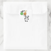 Sticker Carré Ballons Panda Halloween pour enfants Pandas mignon (Sac)