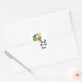 Sticker Carré Ballons Panda Halloween pour enfants Pandas mignon (Enveloppe)