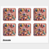 Sticker Carré Balloons jolies oeuvres (Feuille)