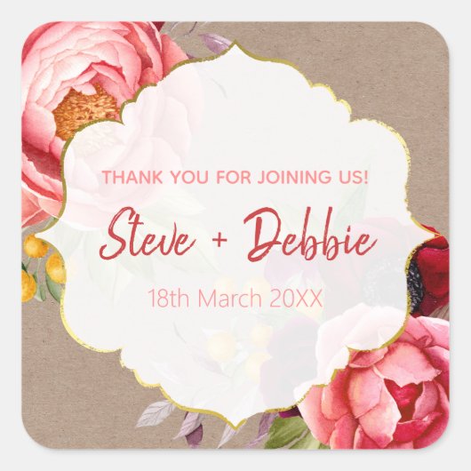 Sticker Carré Balme à lèvres mariage Merci (Devant)