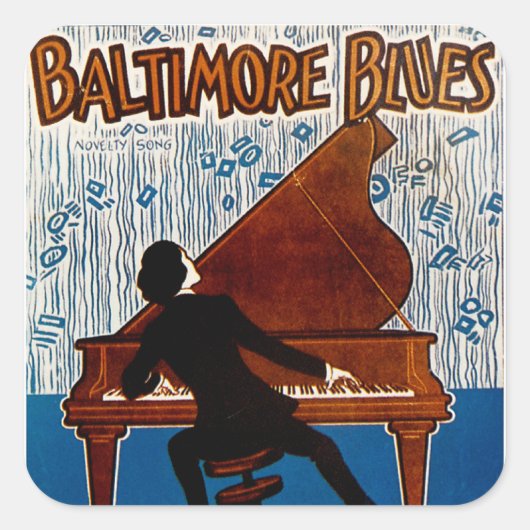 Sticker Carré Baltimore Blues (Devant)