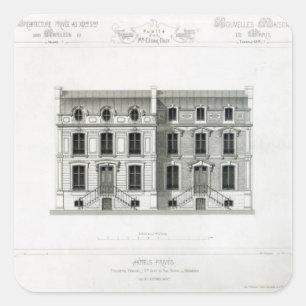 Sticker Carré Balzac de rues des hôtels Prives, 10 et 12, Paris