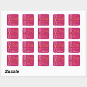 Sticker Carré Bande baroque Fuchsia Première communion sainte (Feuille)