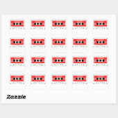 Sticker Carré Bande de cassette rouge (Feuille)