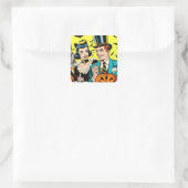 Sticker Carré Bande dessinée d'Halloween (Sac)