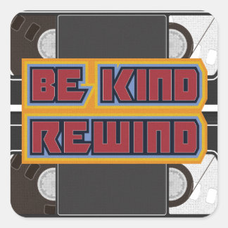 Sticker Carré Bande VHS Rewind