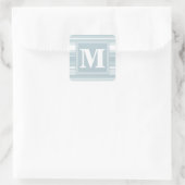 Sticker Carré Bandes bleu glace monogramme (Sac)
