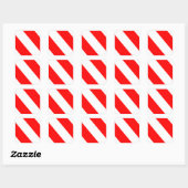Sticker Carré Bandes d'avertissement rouge blanc (Feuille)