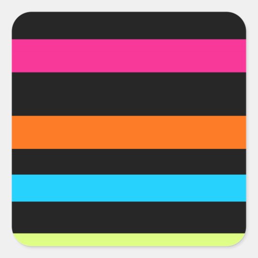 Sticker Carré Bandes de néon (Devant)