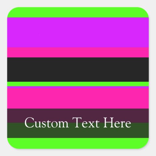 Sticker Carré Bandes de néon rose/vert (Devant)