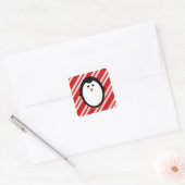 Sticker Carré Bandes de pingouins (Enveloppe)