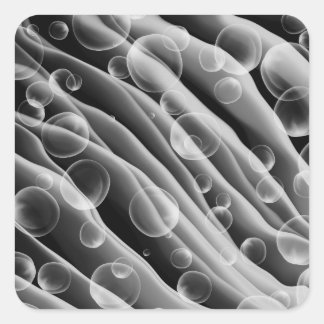 Sticker Carré Bandes d'encre et bulles macro monochrome