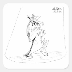 Sticker Carré Bandes dessinées d'Erica Crooks - homme vilain sou