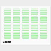 Sticker Carré Bandes fines - Blanc et Vert clair (Feuille)