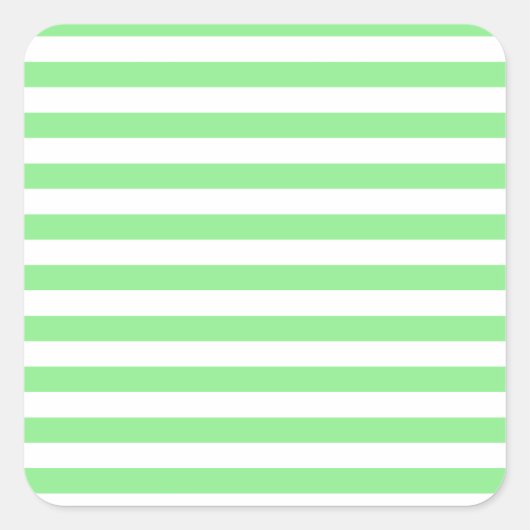 Sticker Carré Bandes fines - Blanc et Vert clair (Devant)