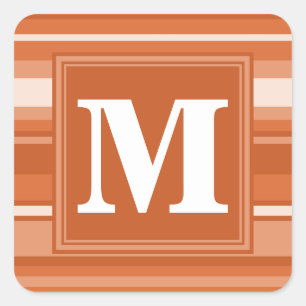 Sticker Carré Bandes orange monogrammes