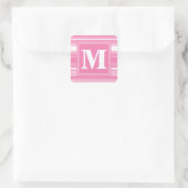 Sticker Carré Bandes rose monogramme (Sac)