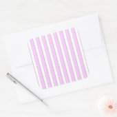 Sticker Carré Bandes roses sur blanc (Enveloppe)