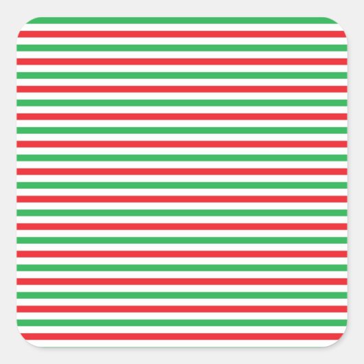 Sticker Carré Bandes rouge, blanche et verte (Devant)