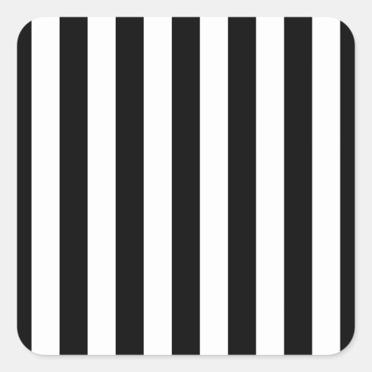 Sticker Carré Bandes Verticales Noires Et Blanches (Devant)