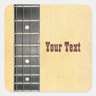 Sticker Carré Banjo Fretboard Name Gift Tag Plaque d'enregistrem