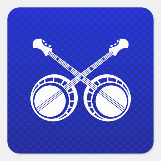Sticker Carré Banjos Dueling bleu (Devant)
