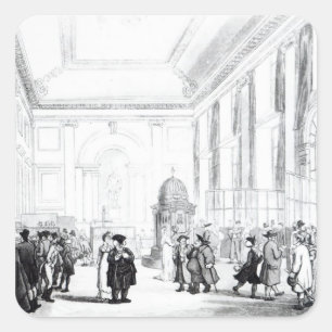Sticker Carré Bank of England, Great Hall, de Ackermann's