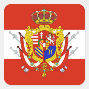 Sticker Carré Bannière rouge blanc Grand-Duché de Toscane