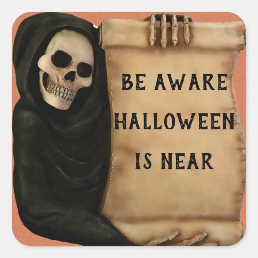 Sticker Carré Bannière Skeleton Aware (Devant)