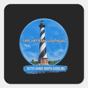 Sticker Carré Banques extérieures du phare de Cape Hatteras N.C.