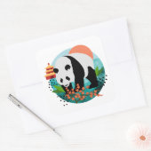 Sticker Carré BAO SHI - Panda -stickers 2 tailles (Enveloppe)