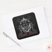 Sticker Carré Baphomet Pentagramme Métal Noir (Enveloppe)